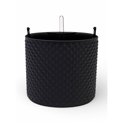 Кашпо для цветов «Фасет», 3.5 л, d=18 см, h=16.5 см, пластиковое, с автополивом, со вставкой, серое