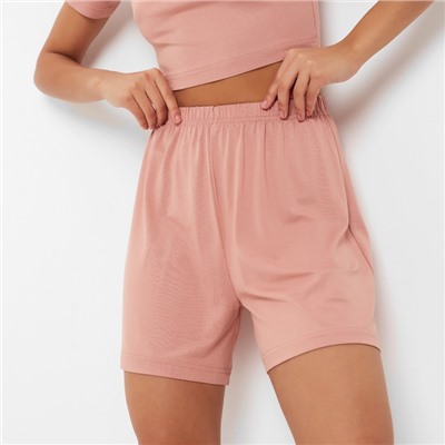 Пижама женская (футболка, шорты) MINAKU: Home collection, размер 42, розовая