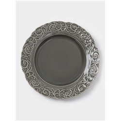 Тарелка обеденная WY Floral Laceware, d=25 см, фарфор, серая