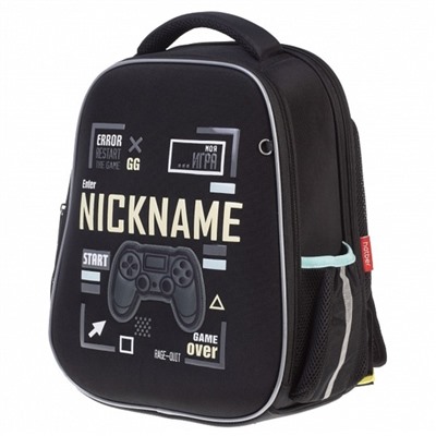 Рюкзак каркасный Hatber Ergonomic Plus, Start game, 38×29×18 см, чёрный NRk_85048