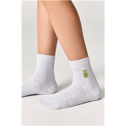 Классические Conte-kids TIP-TOP Однотонные хлопковые носки с вышивкой