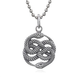 Подвеска из чернёного серебра - Змеи 925 пробы 34608