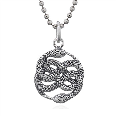 Подвеска из чернёного серебра - Змеи 925 пробы 34608