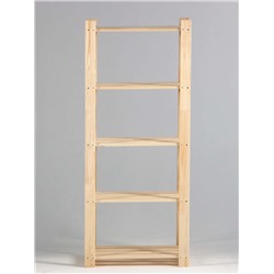 Стеллаж деревянный, 5 полок, 150×64×37.5 см, хвоя, напольный