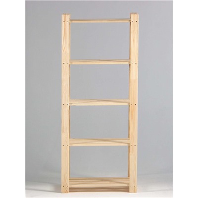 Стеллаж деревянный, 5 полок, 150×64×37.5 см, хвоя, напольный