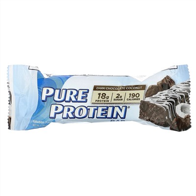 Pure Protein, батончик из темного шоколада с кокосом, 12 батончиков, 50 г (1,76 унции) каждый