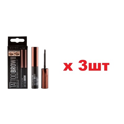 Maybelline New York Стойкий гелевый тинт для бровей Brow Tattoo Medium Brown 3шт