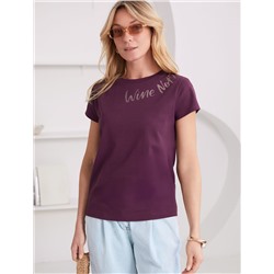 Нарядная футболка с блестящим принтом