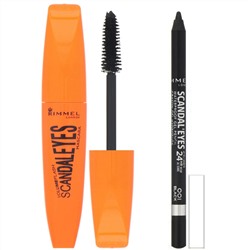 Rimmel London, Scandaleyes Mascara with Waterproof Kohl Kajal Liner, 003 Extreme Black, 2 Piece Set