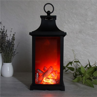 Светильник фонарь настольный Новогодний Камин 30 см / YR1168 /уп 24/от батареек