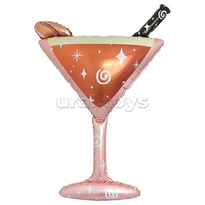 Шар (44''/112 см) Фигура, Бокал Мартини, Розовый, 1 шт. в уп.
