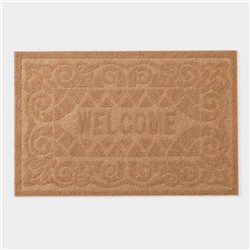 Коврик придверный Доляна Welcome, вензеля, влаговпитывающий, без окантовки, 38×59 см, МИКС