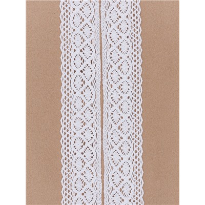 Кружево вязаное, 50 мм, 10±1 м, белое