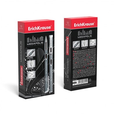 Ручка гелевая MEGAPOLIS 0.5 мм gel черная ЕК93 ErichKrause