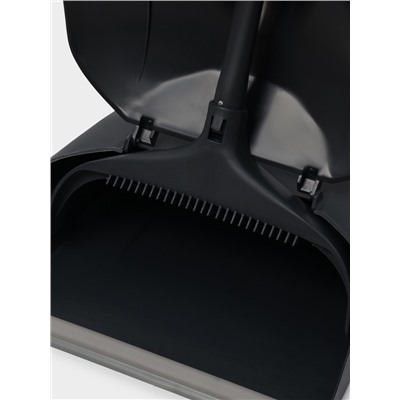 Щётка для пола, с совком-ловушкой, с крышкой, серая