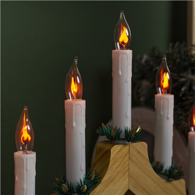 Светодиодная фигура «Рождественская горка» 39.5×33×5 см, дерево, 220 В, эффект пламени