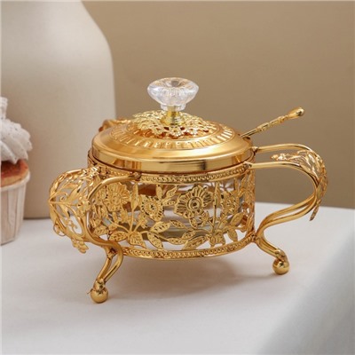 УЦЕНКА Сахарница «Котелок» с ложкой 16×16.5×11 см