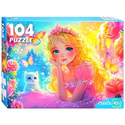 Пазлы 104 "Принцесса в розовом платье"