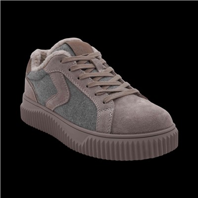 Кроссовки из натуральной кожи на меху 5513-5 бежевые п/п