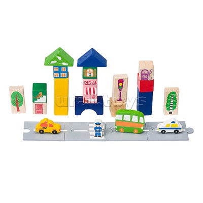 Развивающая игра "Радужный городок" (Деревянный конструктор) (Baby Step)