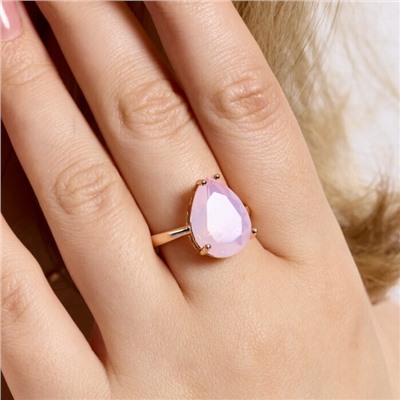 Кольцо 19 р ювелирная бижутерия Дубайское золото: покрытие позолота, вставка: фианит, цвет: нежно-розовый, арт.414.141-19