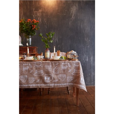 Скатерть «Доляна» Cup of tea, 110×144 см, 100% хлопок, 164 г/м²