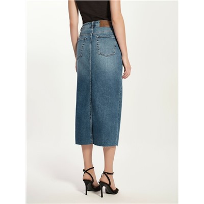 CONTE CON-764 Джинсовая юбка-midi из eco-friendly денима с разрезом