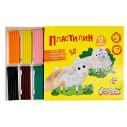Пластилин  12цв 180гр. ПКМ12 Каляка-Маляка
