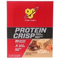 BSN, Protein Crisp, протеиновый батончик, крендельки с соленой карамелью, 12 батончиков, 57 г (2,01 унции)