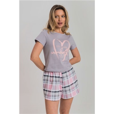 Пижама футболка и шорты М325292Пср