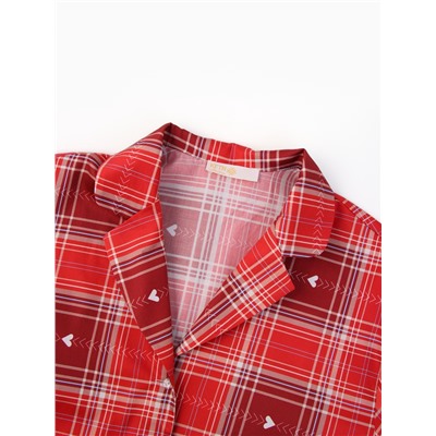 Пижама женская (рубашка, брюки) KAFTAN Red, размер 48-50