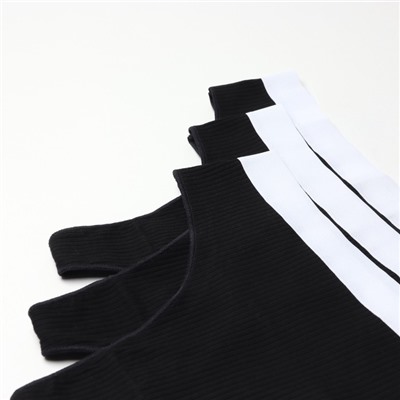 Трусы женские бразильяно MINAKU рубчик, набор 3 шт., размер 44-46, чёрные