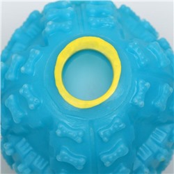 Квакающий мяч для собак, жёсткий, 7.5 см, голубой