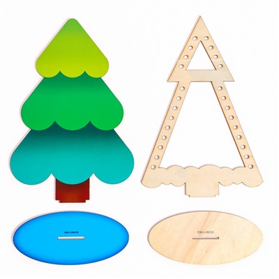 Роспись по дереву на новый год. Игровой набор для детей «Нарядные елочки», набор для творчества