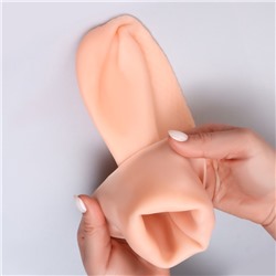 Носочки для педикюра, высокие, силиконовые, универсальный размер, 21×19 см, бежевые