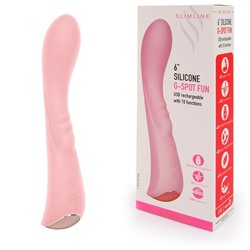 Нежно-розовый вибромассажер 6  Silicone G-Spot Fun - 19,1 см.