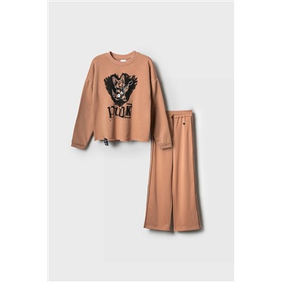 Комплект трикотажный для девочек: толстовка, брюки PLAYTODAY, 1240165