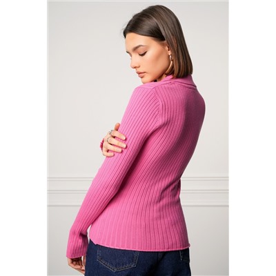 Женский джемпер лапша с воротником поло Happyfox