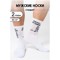 Носки мужские Оценки не главное (набор 2 пары) (Белый)