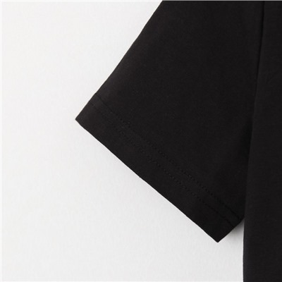 Футболка для девочки укороченная KAFTAN: Basic line, чёрная, размер 28, рост 86-92 см