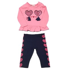 19507 Костюм для девочки хлопковый с лосинами