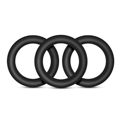 Набор из 3 черных эрекционных колец Black Small Penis Rings