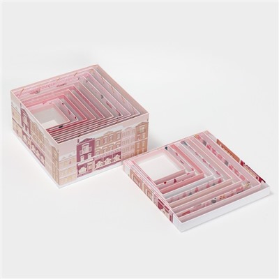 Набор новогодних подарочных коробок 10 в 1 Happy New year, 10×10×6 ‒ 28×28×15 см, Новый год