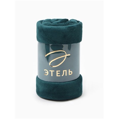 Плед «Этель», 150×200 см, корал-флис, изумрудный