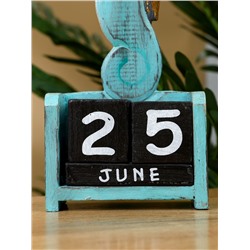 Календарь настольный «Морской конёк», 11×5×19 см, дерево, бирюзовый