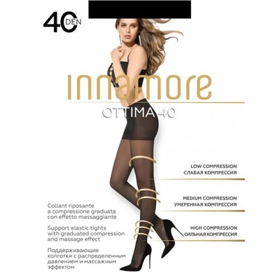 Колготки женские капроновые, INNAMORE Ottima 40 ден, цвет чёрный (nero), размер 2