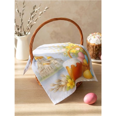 Салфетка пасхальная на стол «Пасхальное настроение» 65×65 см