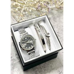 Подарочный набор для женщин часы, 2 браслета + коробка #22853011