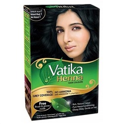 Dabur Vatika Naturals Henna Hair Colours - Black / Краска для Волос на Основе Натуральной Хны (Черный) 60 г