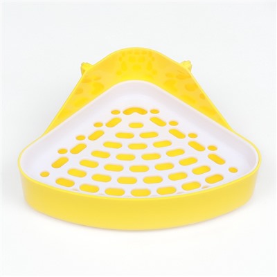 Туалет для кроликов и хорьков, 24×18×11 см, угловой, пластик, жёлтый